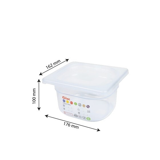 Gastronorm container + lid - GN1/6 HACCP - 100 mm - 1,6 L - Set of 2