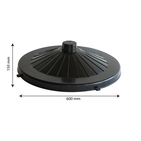 Couvercle pour poubelle éco-durable ronde - 80 L - noir