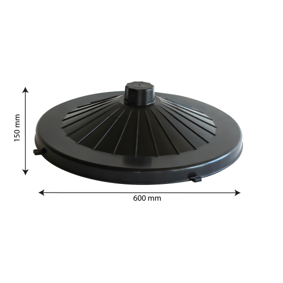 Lid for round eco-sustainable bin - 80 L - black