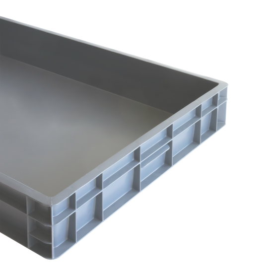 Stackable reinforced container 800 x 600 x 130 mm - 45 L - grey