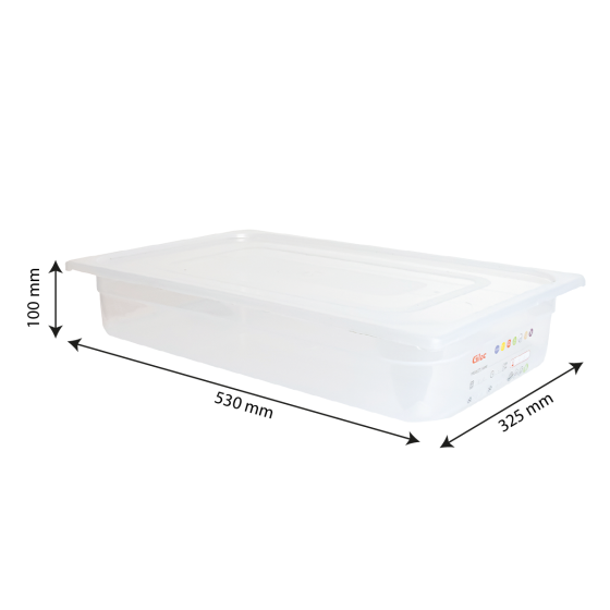 Gastronorm container + lid - GN1/1 HACCP - 100 mm - 13 L - Set of 2