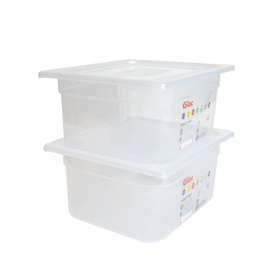 Bac gastronorme GN1/2 HACCP + couvercle - 150 mm - 9 L - Lot de 2