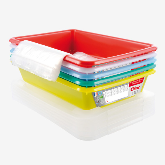 Bacs plat témoin + couvercle - lot de 5