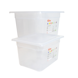 Bac gastronorme GN1/2 HACCP + couvercle - 200 mm - 12 L - Lot de 2