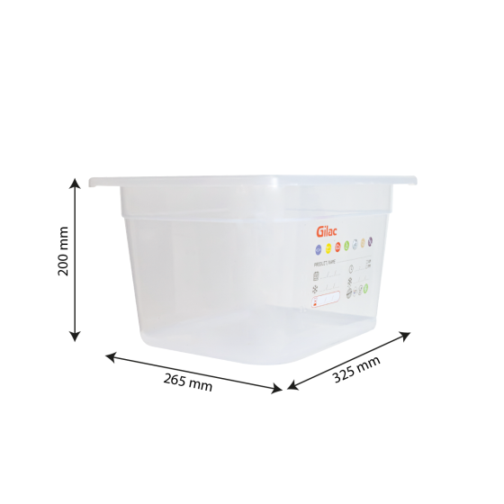 Gastronorm container + lid - GN1/2 HACCP - 200 mm - 12 L - Set of 2