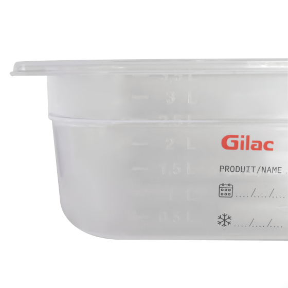 Bac gastronorme GN1/3 HACCP + couvercle - 100 mm - 3,8 L - Lot de 2