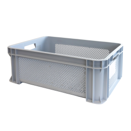 Finely perforated reinforced crate with handles 545 x 390 mm - 30 L and 45 L - 2 colours