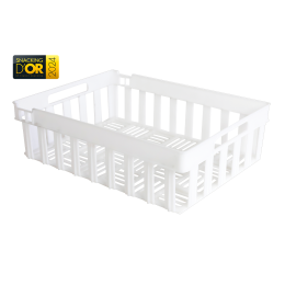 Stackable nestable openwork crate 400 x 300 x 120 mm - 13 L - 2 colours