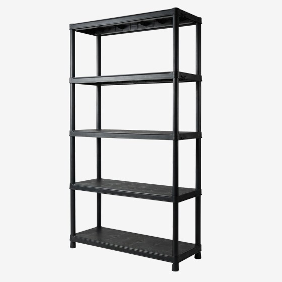 Étagère en plastique économique 90 x 40 x 182 mm - noir