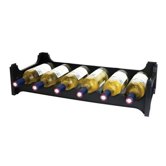 Rayonnage 6 bouteilles GILAC 680 x 280 x 140 mm - noir