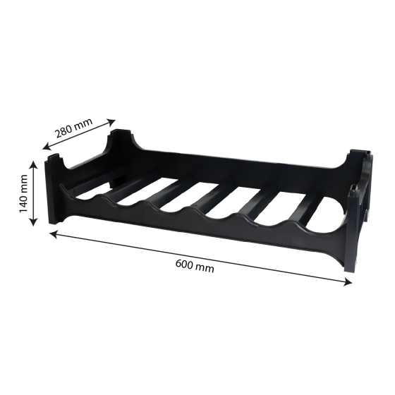 6-bottle rack 680 x 280 x 140 mm - black