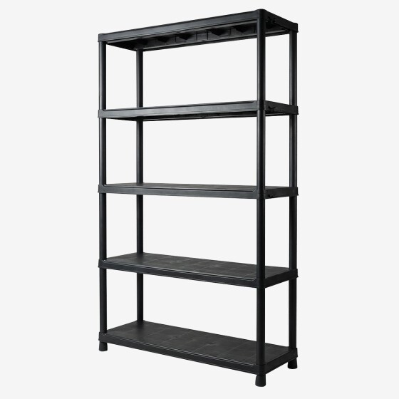 Economical plastic shelf 120 x 40 x 187 cm - black