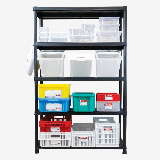 Economical plastic shelf 120 x 40 x 187 cm - black