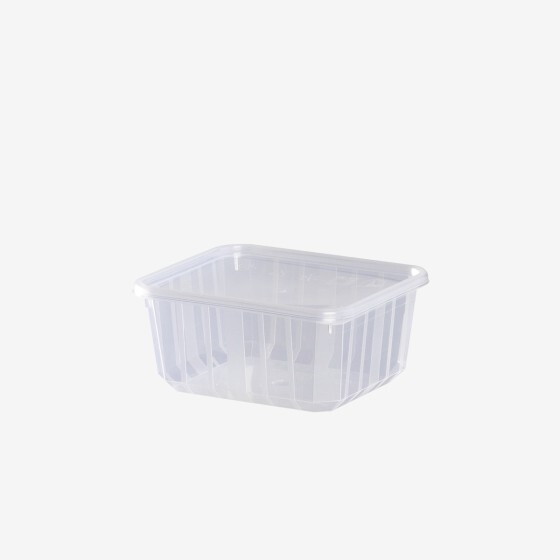 Food-grade plastic container with lid Carty - pack of 25 - 3 formats