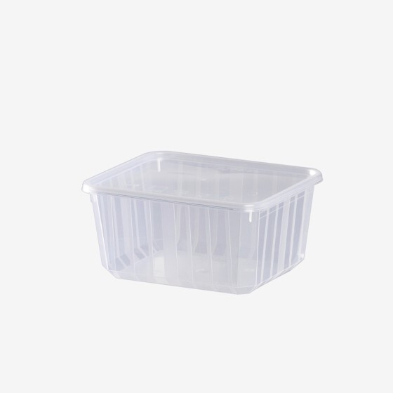 Food-grade plastic container with lid Carty - pack of 25 - 3 formats