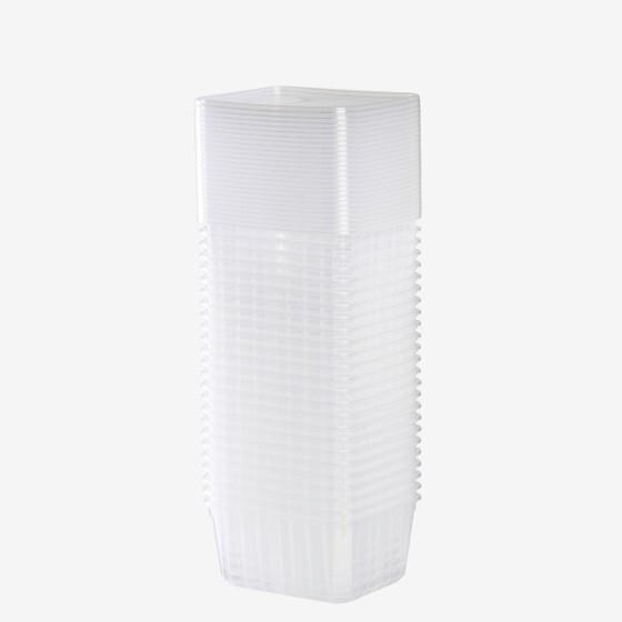 Food-grade plastic container with lid Carty - pack of 25 - 3 formats