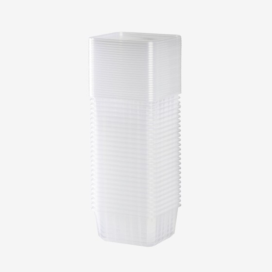 Food-grade plastic container with lid Carty - pack of 25 - 3 formats