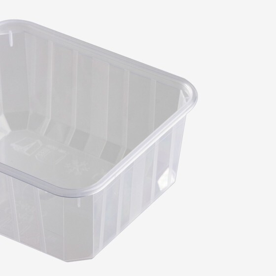 Food-grade plastic container with lid Carty - pack of 25 - 3 formats