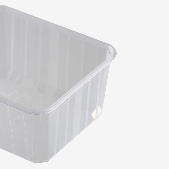 Food-grade plastic container with lid Carty - pack of 25 - 3 formats