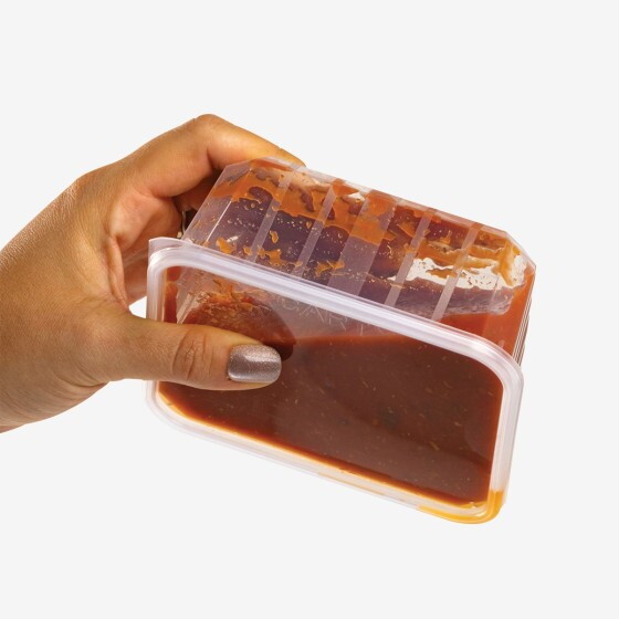 Food-grade plastic container with lid Carty - pack of 25 - 3 formats