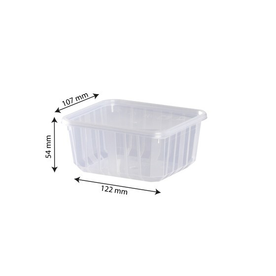 Food-grade plastic container with lid Carty - pack of 25 - 3 formats