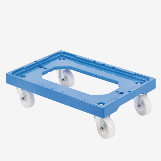 Socle rouleur 4 roues pivotantes - chape acier