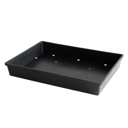 Eco-sustainable seedling tray with holes 565 x 425 x 80 mm - 15 L - black