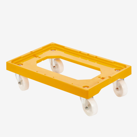 Socle rouleur 4 roues pivotantes - chape acier