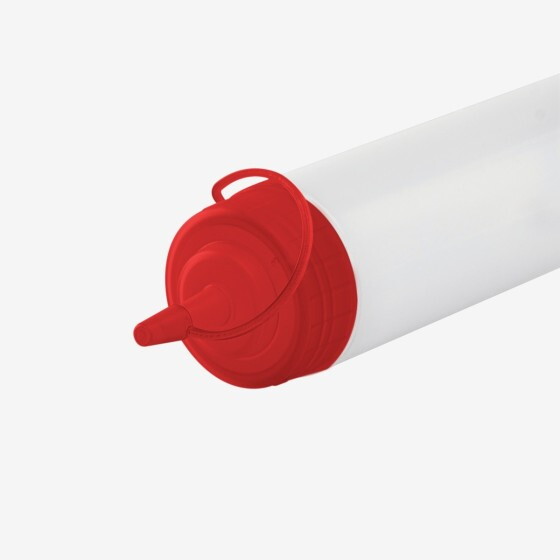 Wide-neck sauce squeeze bottle – HACCP colour-coded cap – 0.25 L and 0.75 L