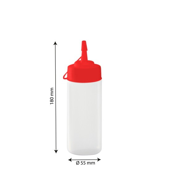 Wide-neck sauce squeeze bottle – HACCP colour-coded cap – 0.25 L and 0.75 L