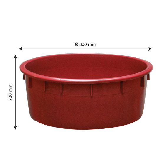 Reinforced round tub - from 110 L to 500 L - burgundy