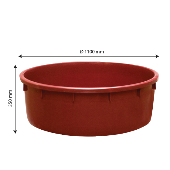 Baquet rond renforcé - de 110 L à 500 L - bordeaux
