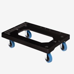 4 silent pivoting wheel dolly -  steel wheel housing - black