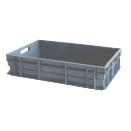 Reinforced tray with stackable handles 600 x 400 x 120 mm - 23 L - grey