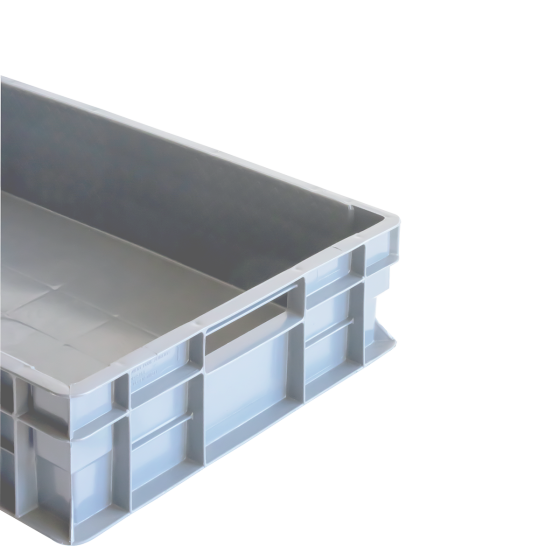 Reinforced tray with stackable handles 600 x 400 x 120 mm - 23 L - grey