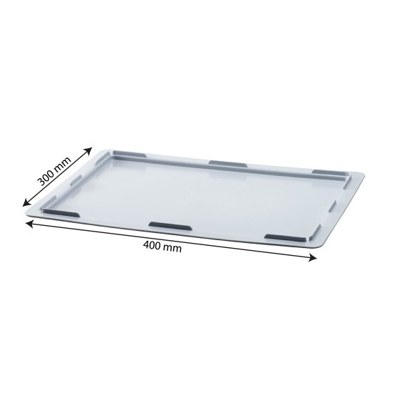 Lid for half dough container - 400 x 300 mm - grey