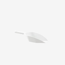 Flat-bottomed plastic food scoop - 3 sizes (11, 26 and 45 cl) - white