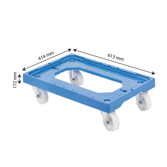 Socle rouleur 4 roues pivotantes - chape acier