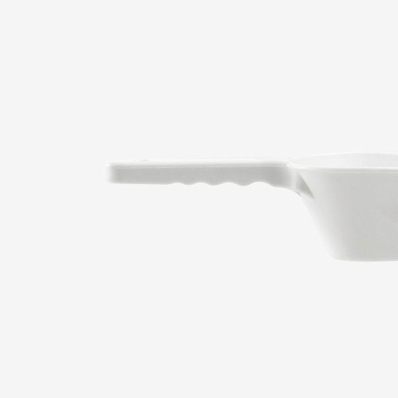 Pelle alimentaire plastique doseuse à fond plat - 3 formats (11, 26 et 45 cl) - blanc