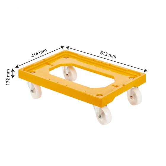 Socle rouleur 4 roues pivotantes - chape acier