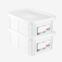 2er-Set verstärkte Behälter 600x400 HACCP 35 L - weiß