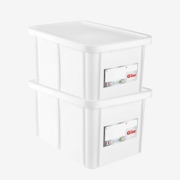 2er-Set verstärkte Behälter 600x400 HACCP 55 L - weiß