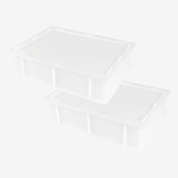 2er-Set Teigwannen halbe Größe 400x300 9 L + 2 Deckel