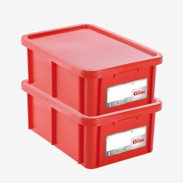 2er-Set verstärkte Behälter 600x400 HACCP 35 L - rot