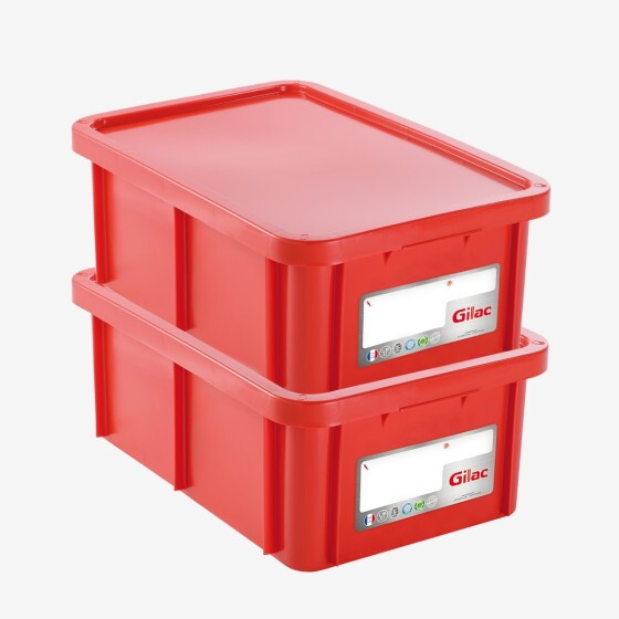 2er-Set verstärkte Behälter 600x400 HACCP 35 L - rot