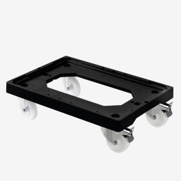 4 pivoting wheel dolly - steel wheel housing + 2 brakes