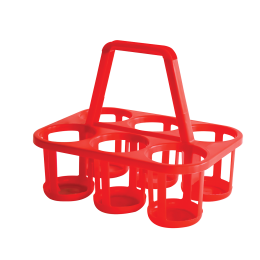 Panier porte-bouteilles 6 x 1 L - rouge