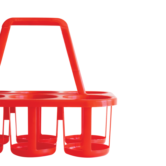 Basket for Bottles 6 x 1 L - Red