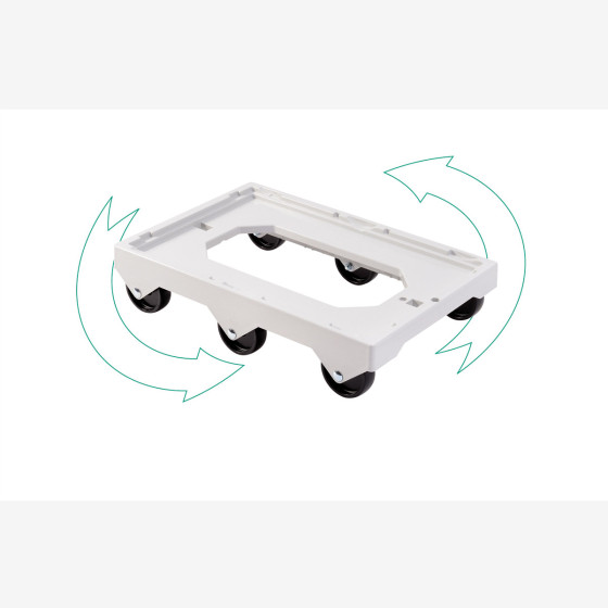Socle rouleur 6 roues - axe acier