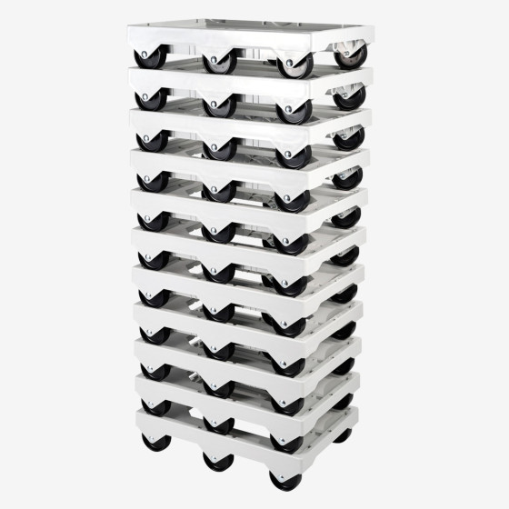 Socle rouleur 6 roues - axe acier